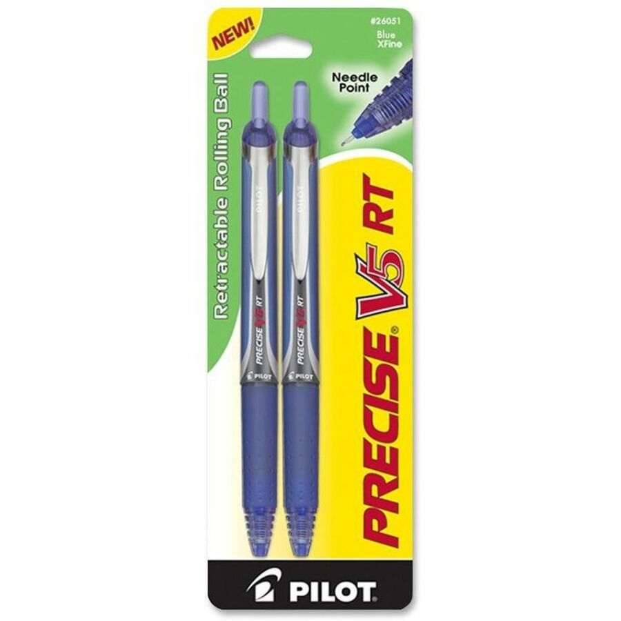 Pilot Extra-Fine Premium Retractable Rolling Ball Pens - Refillable - Retractable - Blue Ink - Blue Barrel - Writing - 2 / Pack