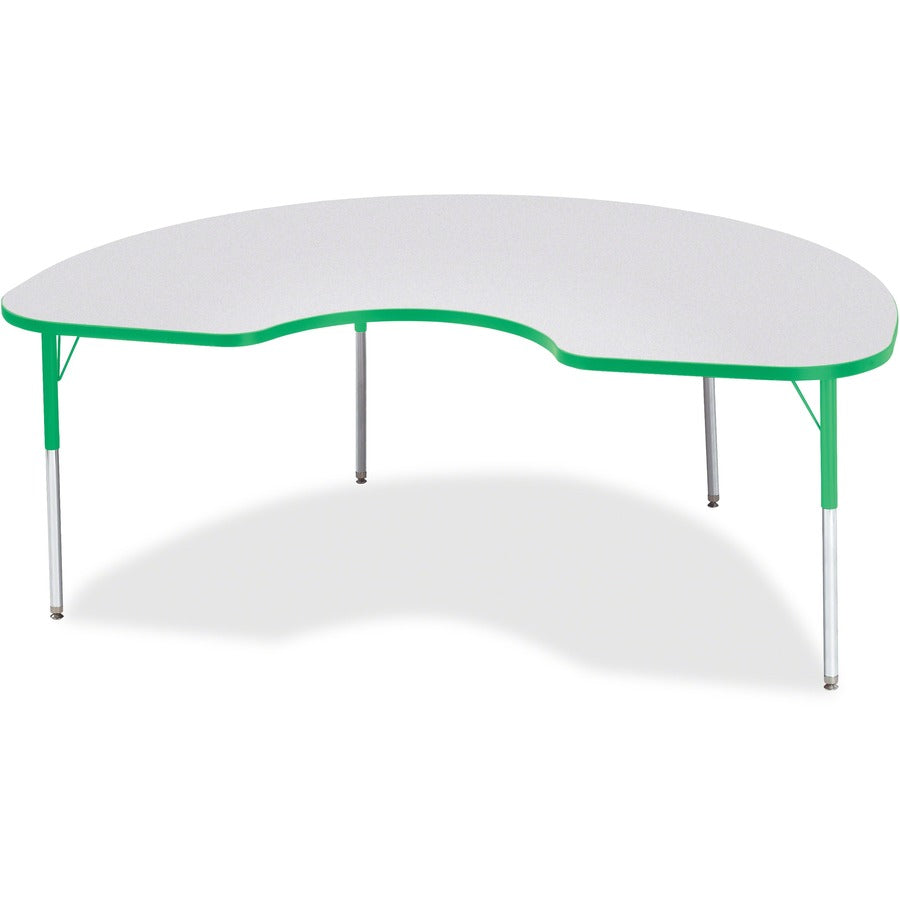 Jonti-Craft Berries Adult Height Prism Color Edge Kidney Table - Gray Kidney-shaped, Laminated Top - Four Leg Base - 4 Legs - Height Adjustable - 24" to 31" Adjustment - 72" Table Top Length x 48" Table Top Width x 1.13" Table Top Thickness - 31" Heigh...