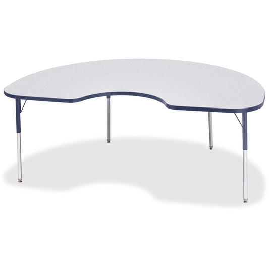 Jonti-Craft Berries Adult Height Prism Color Edge Kidney Table - Laminated Kidney-shaped, Navy Top - Four Leg Base - 4 Legs - Height Adjustable - 24" to 31" Adjustment - 72" Table Top Length x 48" Table Top Width x 1.13" Table Top Thickness - 31" Heigh...