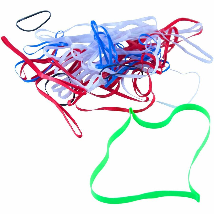 Conserve PlastiBands ASSORTED Sizes 100 Pack ASSORTED Colors - Latex-free, Strong - Polyurethane - Assorted - 1 Box