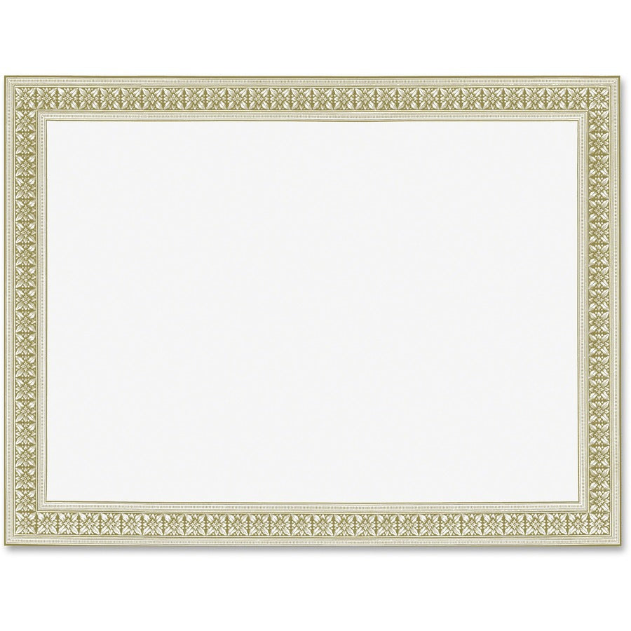 Geographics Flourish Gold Foil Award Certificates - 24 lb Basis Weight - 8.5" Width x 11" Length - Inkjet, Laser Compatible - White Border - Parchment Paper - 12 / Pack