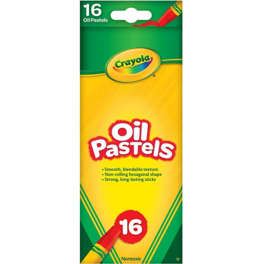 Crayola Opaque Colors Oil Pastels - Assorted, Red Orange, Red-violet, Violet, White, Yellow Green, Yellow-orange, Orange, Pink, Red, Green, ... - 1 Set