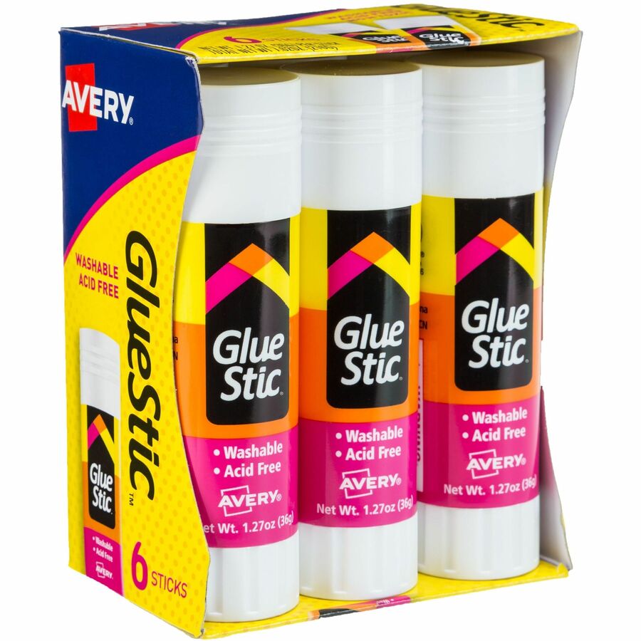 Avery&reg, Glue Stick - 1.27 oz - White - 6 / Pack