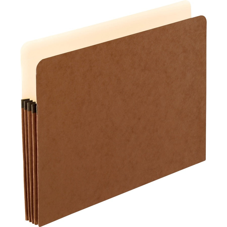 Pendaflex Letter Recycled File Pocket - 8 1/2" x 11" - 3 1/2" Expansion - Red Fiber - Red - Acid-free, Reinforced Gusset, Rip Resistant - 30% Recycled - 50 / Carton