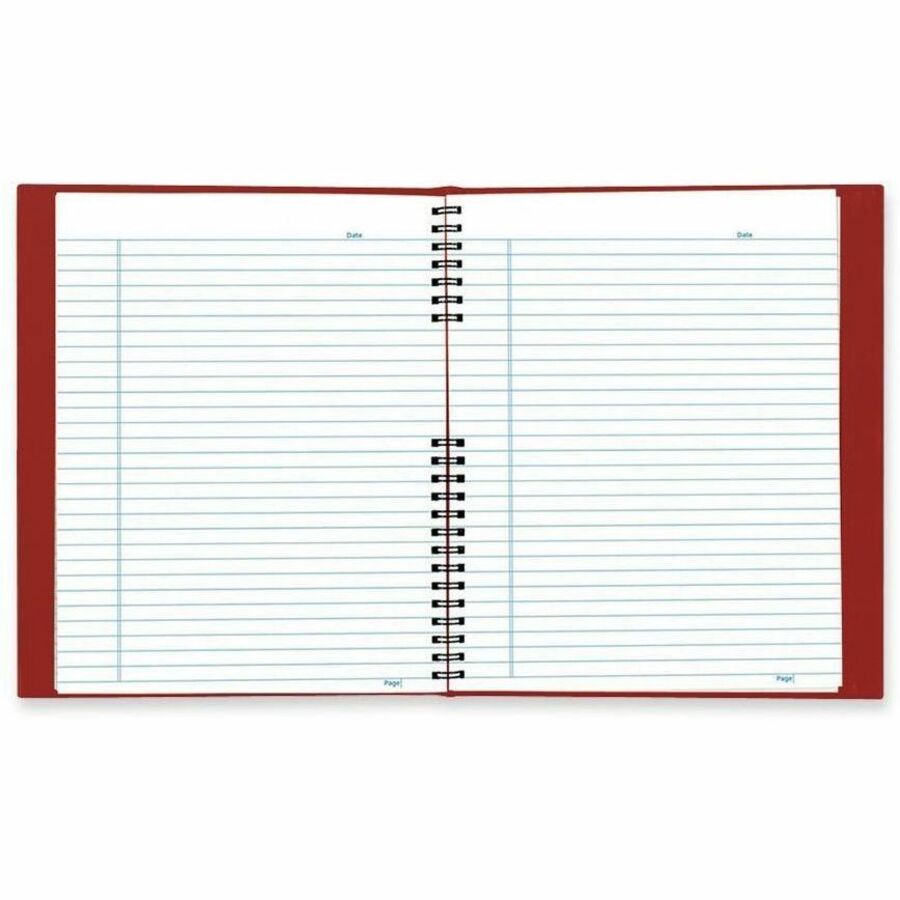 Blueline NotePro Twin - wire Composition Notebook - Letter - 100 Sheets - 200 Pages - Twin Wirebound - Letter - 8 1/2" x 11" Sheet Size - White Paper - Red Lizard Cover - Pocket, Acid-free, Hard Cover, Micro Perforated, Tab, Index Sheet, Durable Cover...