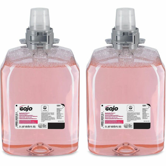 Gojo, FMX-20 Luxury Foam Soap - Cranberry Scent - 2.11 quart - Hand - Moisturizing - Translucent Pink - Bio-based - 2 / Carton