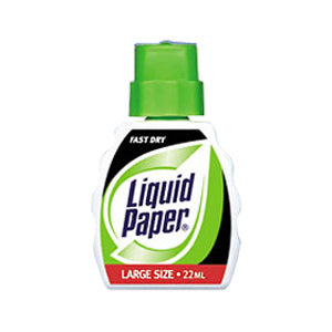 Liquid Paper Fast Dry Correction Fluid - Foam Wedge Applicator - 22 mL - White - 1 Pack