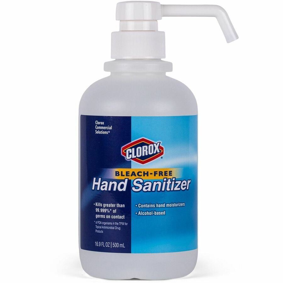 Clorox Commercial Solutions Hand Sanitizer - 16.91 fl oz - Pump Bottle Dispenser - Kill Germs - Hand - Clear - Bleach-free, Non-sticky, Non-greasy - 1 Each