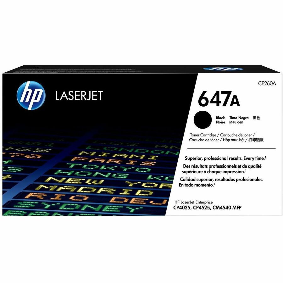 HP 647A (CE260A) Original Laser Toner Cartridge - Single Pack - Black - 1 Each - 8500 Pages