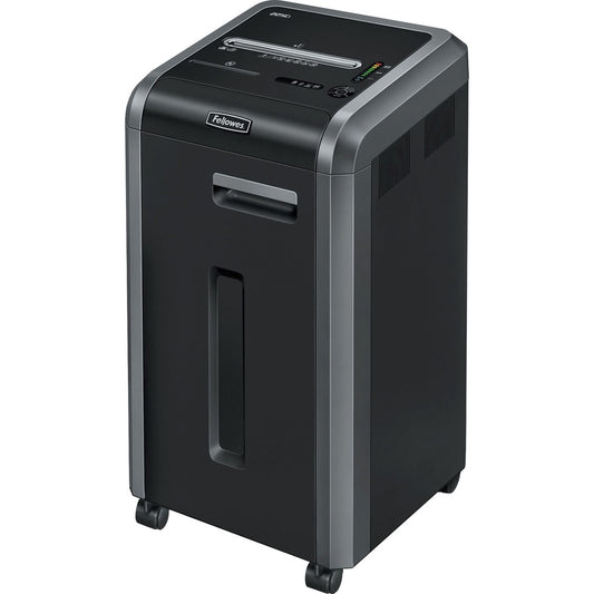 Fellowes Powershred 225Ci 100% Jam-Proof Cross-Cut Shredder - Continuous Shredder - Cross Cut - 22 Per Pass - for shredding Staples, Credit Card, CD, DVD, Paper Clip, Junk Mail, Paper - 0.156" x 1.500" Shred Size - P-4 - 14 ft/min - 9.50" Throat - 16 g...