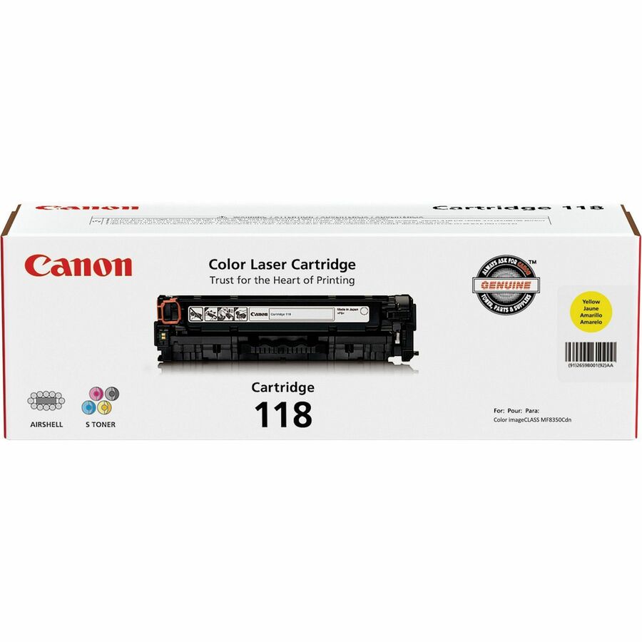Canon Original Laser Toner Cartridge - Yellow - 1 Each - 2900 Pages