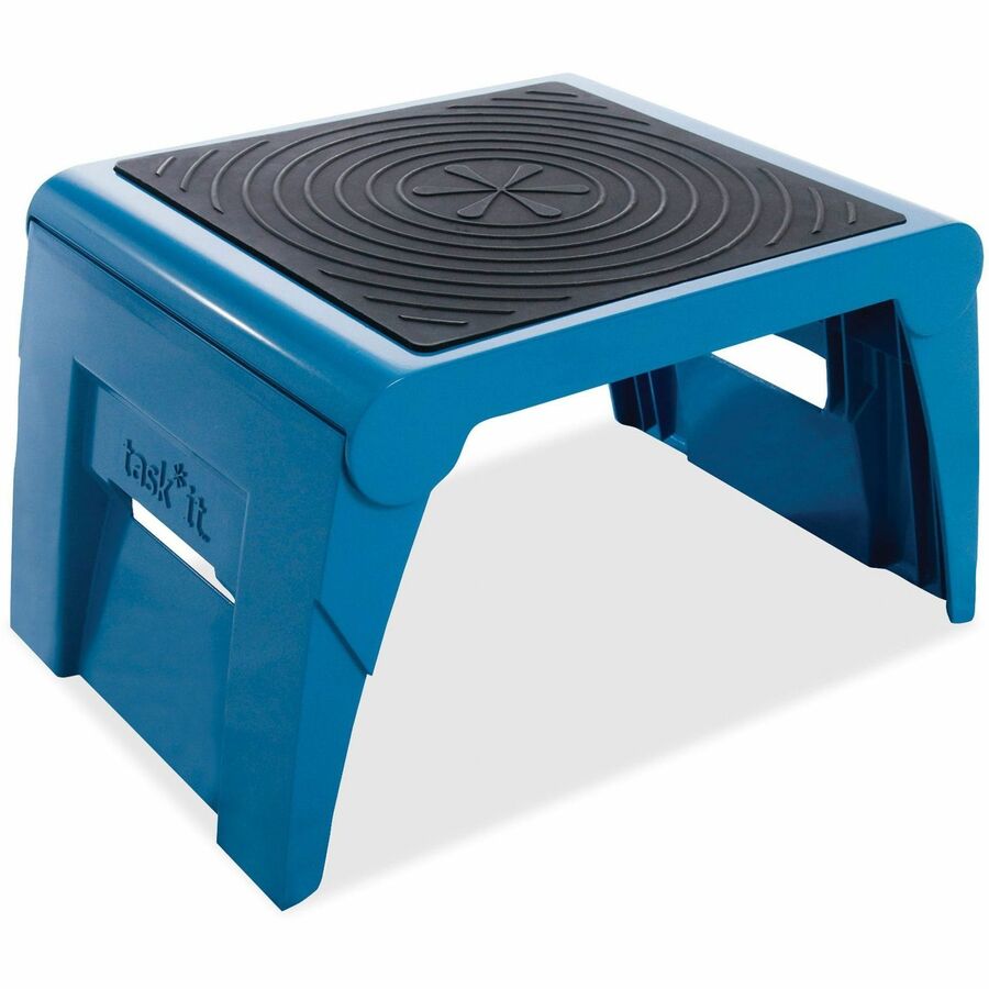 Cramer 1-Up™, Nonslip Folding Step Stool - 1 Step - 9.5" Length x 14.5" Width x 11.3" Depth - Blue
