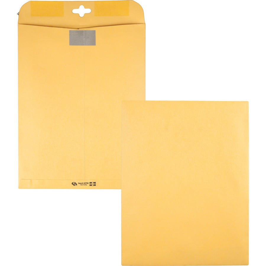 Quality Park 10 x 13 Postage Saving ClearClasp Envelopes with Reusable Redi-Tac™, Closure - Clasp - 10" Width x 13" Length - 28 lb - Clasp - Manila - 100 / Box