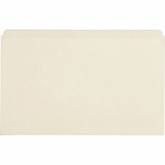 Business Source Straight Tab Cut Legal Recycled Top Tab File Folder - 8 1/2" x 14" - 10.5 pt. - Manila Paper - Manila - 10% Recycled - 100 / Box