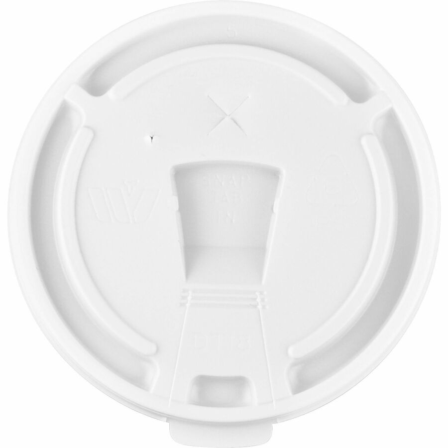 Genuine Joe 12oz-24oz Hot/Cold Foam Cup Lids - White - 100/Pack - 10 / Carton