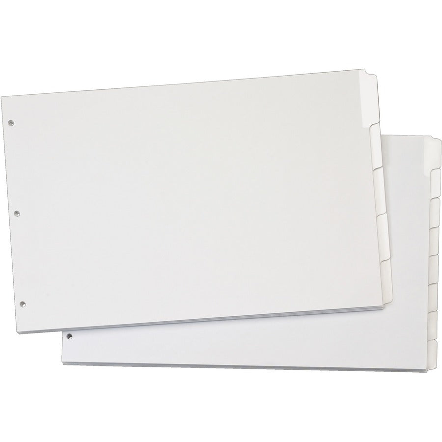 Cardinal&reg, Write 'n Erase Special Mylar Tab Dividers - 5 x Divider(s) - Write-on Tab(s) - 5 Tab(s)/Set - 17.5" Divider Width x 11.50" Divider Length - Tabloid - 11" Width x 17" Length - White Divider - White Tab(s) - Reinforced Tab, Reinforced Hole...