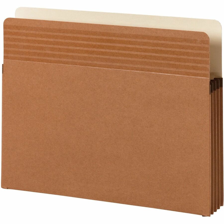 Smead Easy Grip Straight Tab Cut Letter Recycled File Pocket - 8 1/2" x 11" - 3 1/2" Expansion - Redrope - Tear Proof, Reinforced Gusset, Tear Resistant - 30% Recycled - 25 / Box