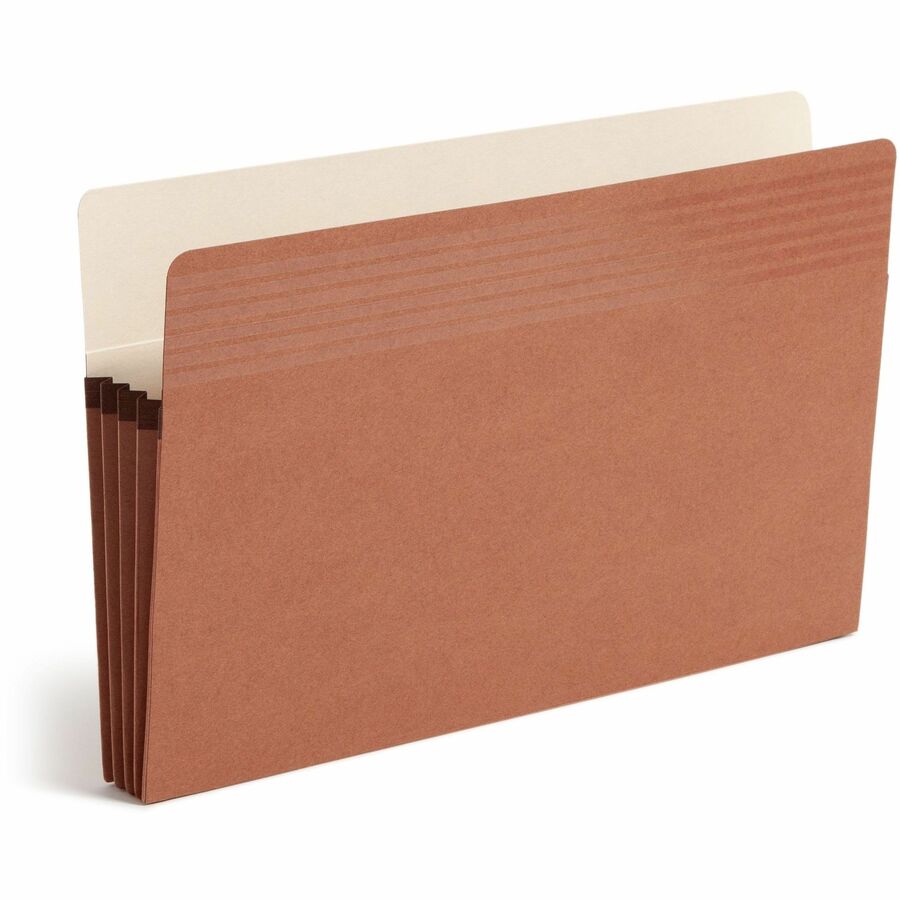Smead Easy Grip Straight Tab Cut Legal Recycled File Pocket - 8 1/2" x 14" - 3 1/2" Expansion - Pressboard - Redrope - Tear Proof, Reinforced Gusset, Tear Resistant Gusset - 30% Recycled - 25 / Box