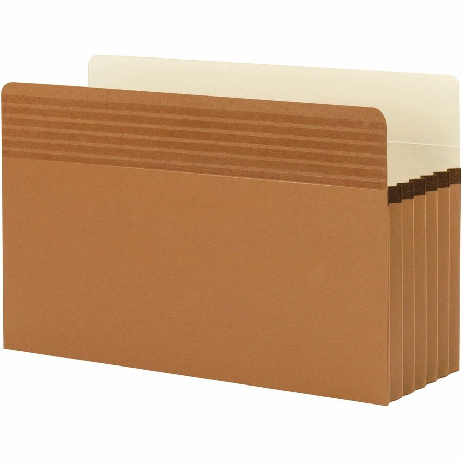 Smead Easy Grip Straight Tab Cut Legal Recycled File Pocket - 8 1/2" x 14" - 5 1/4" Expansion - Redrope - Tear Proof, Reinforced Gusset, Tear Resistant - 30% Recycled - 10 / Box