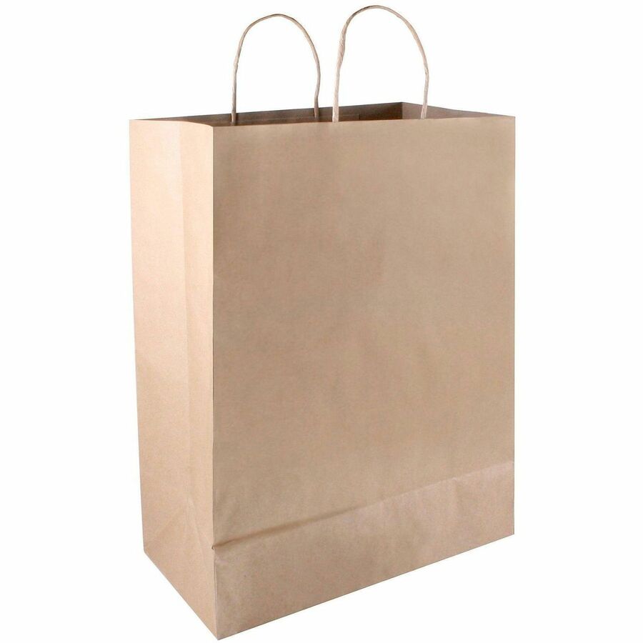 COSCO Premium Large Brown Paper Shopping Bags - 17" Length x 12" Width - Kraft - Paper - Shopping - 1 Box