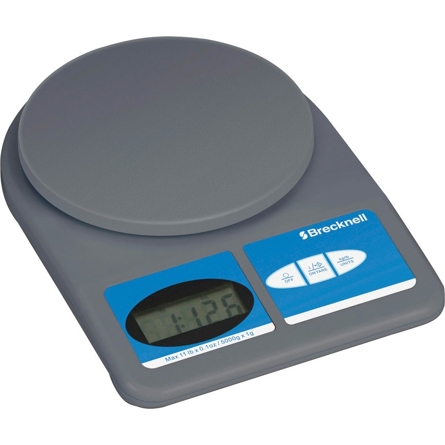 Brecknell Digital OfficeScale - 11 lb / 5 kg Maximum Weight Capacity - Gray - 1 Each