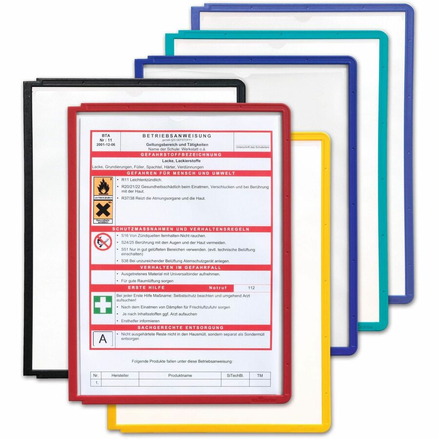 SHERPA Desk Reference System - Assorted - Polypropylene - 12" Height x 9.5" Width - 5 / Set