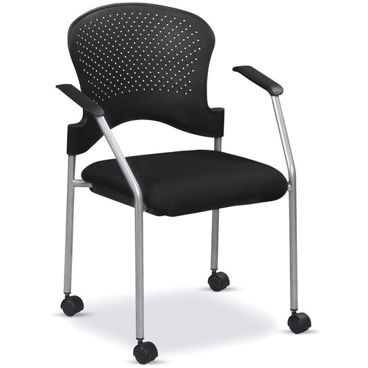 Eurotech Breeze Guest Chair - Black Seat Color - Fabric Seat Material - Gray Frame Color - Steel Frame Material - 1 Each