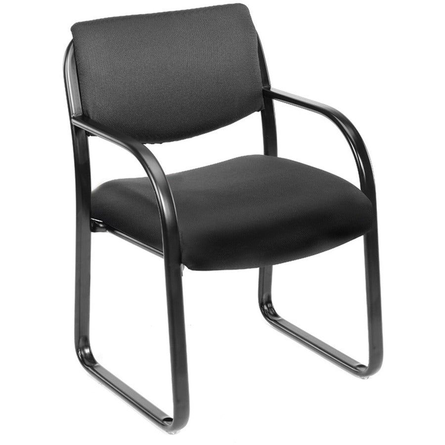 Boss Guest Chair - Black Seat Color - Fabric Seat Material - Black Frame Color - Metal Frame Material - Sled Base - 1 Each