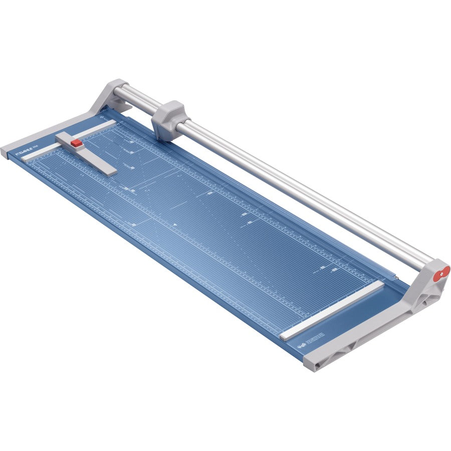 Dahle 556 Professional Rotary Trimmer - 14 Sheet Cutting Capacity - 37" Cutting Length - 3.4" Height x 15.1" Width x 46.6" Length - Bi-Directional Cutting, Metal Base, Self-sharpening Blade, Ground Blade, Dual-barrel Guide Bar, Adjustable Alignment Gui...