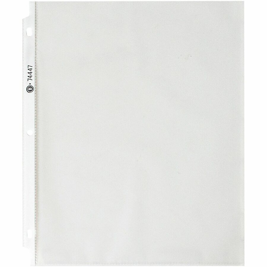 Business Source Economy Weight Sheet Protectors - 11" Height x 9" Width x 2 mil Thickness - For Letter 8 1/2" x 11" Sheet - Ring Binder - Rectangular - Semi Clear - Polypropylene - 100 / Pack