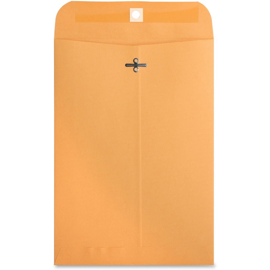 Business Source Heavy-duty Clasp Envelopes - Clasp - #75 - 7 1/2" Width x 10 1/2" Length - 28 lb - Clasp - Kraft - Kraft - 100 / Box