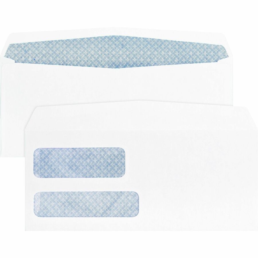 Business Source No. 9 Double Window Invoice Envelopes - Double Window - #9 - 8 7/8" Width x 3 7/8" Length - 24 lb - White - 500 / Box