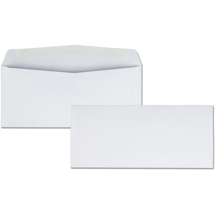 Business Source No. 10 Regular Business Envelopes - Commercial - #10 - 4 1/8" Width x 9 1/2" Length - 24 lb - Gummed - White - Wove - 500 / Box