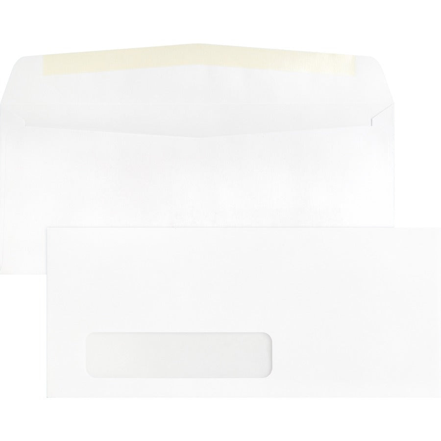 Business Source Economical No. 10 Window Envelope - Single Window - #10 - 9 1/2" Width x 4 1/8" Length - 24 lb - White - 500 / Box