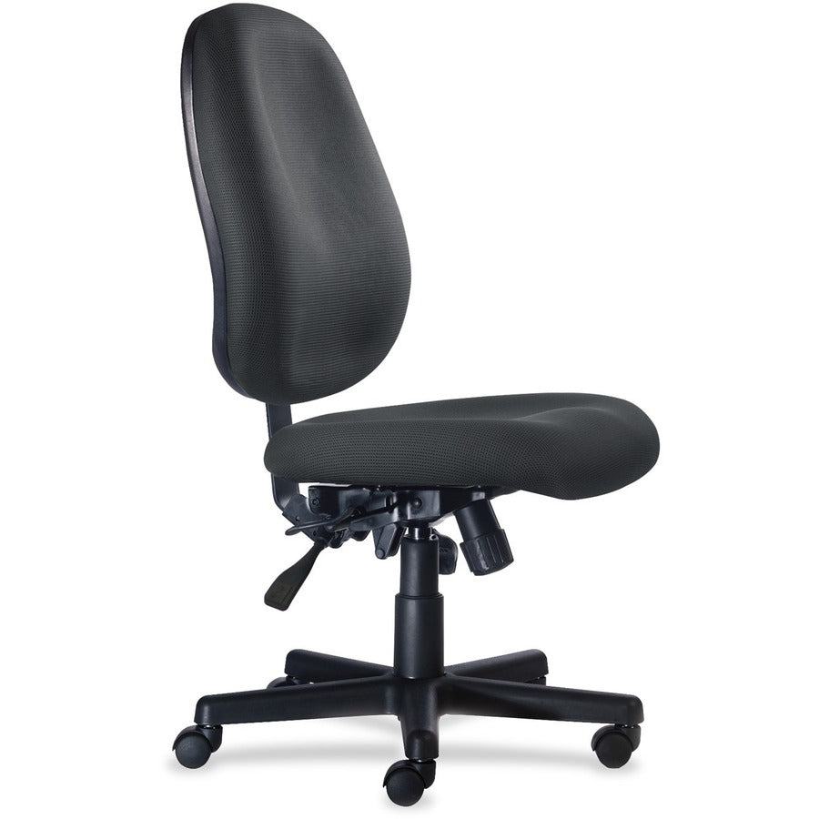 9 to 5 Seating Agent 1660 Armless Mid-Back Task Chair - Coal Seat Color - Polyester Seat Material - Acrylic Back Material - 5-star Base - 1 Each