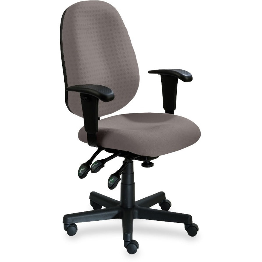 9 to 5 Seating Agent 1660 Mid-Back Task Chair with Arms - Lead Seat Color - Polyester Seat Material - Acrylic Back Material - 5-star Base - 1 Each