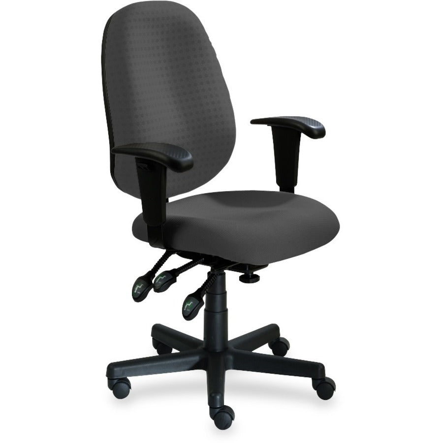 9 to 5 Seating Agent 1660 Mid-Back Task Chair with Arms - Coal Seat Color - Polyester Seat Material - Acrylic Back Material - 5-star Base - 1 Each