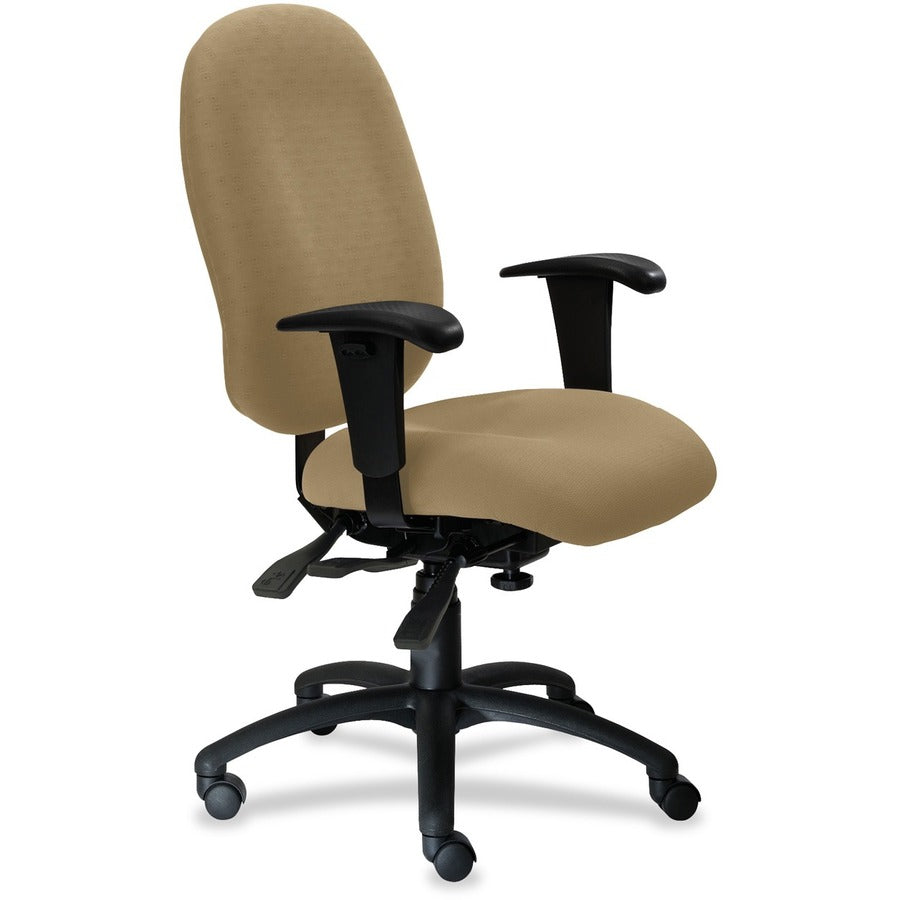 9 to 5 Seating Logic 1780 High-Back Task Chair with Arms - Champagne Seat Color - Polyester Seat Material - Acrylic Back Material - 5-star Base - 1 Each