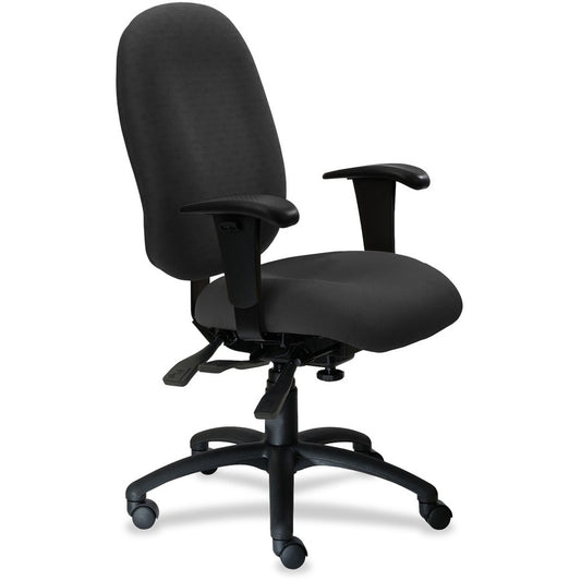 9 to 5 Seating Logic 1780 High-Back Task Chair with Arms - Coal Seat Color - Polyester Seat Material - Acrylic Back Material - 5-star Base - 1 Each