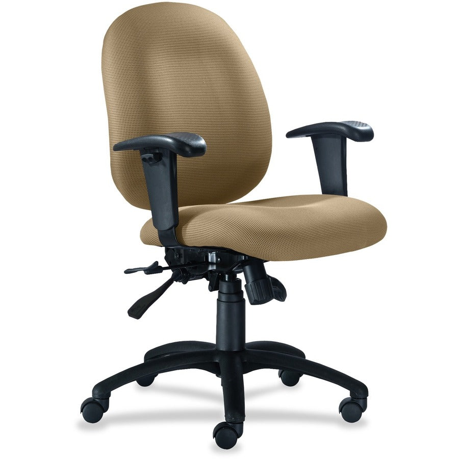 9 to 5 Seating Logic 1760 Mid-Back Task Chair with Arms - Champagne Seat Color - Polyester Seat Material - Acrylic Back Material - 5-star Base - 1 Each