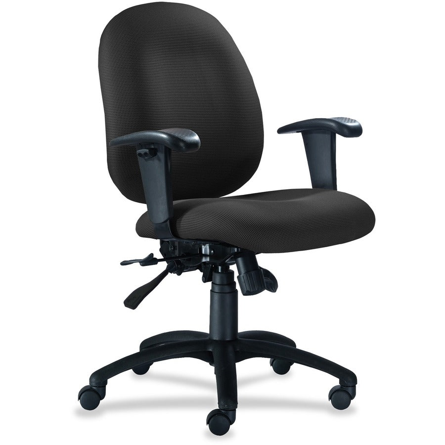 9 to 5 Seating Logic 1760 Mid-Back Task Chair with Arms - Coal Seat Color - Polyester Seat Material - Acrylic Back Material - 5-star Base - 1 Each