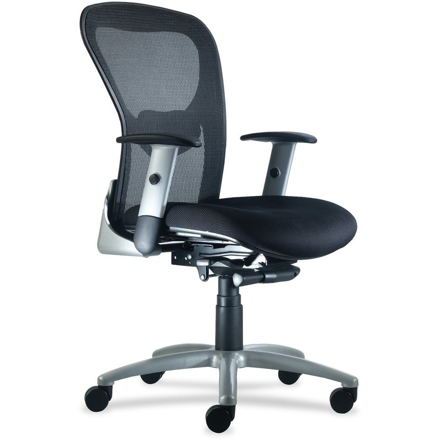 9 to 5 Seating Strata 1560 Mid Back Mesh Chair with Silver Accent - Black Seat Color - 5-star Base - 1 Each