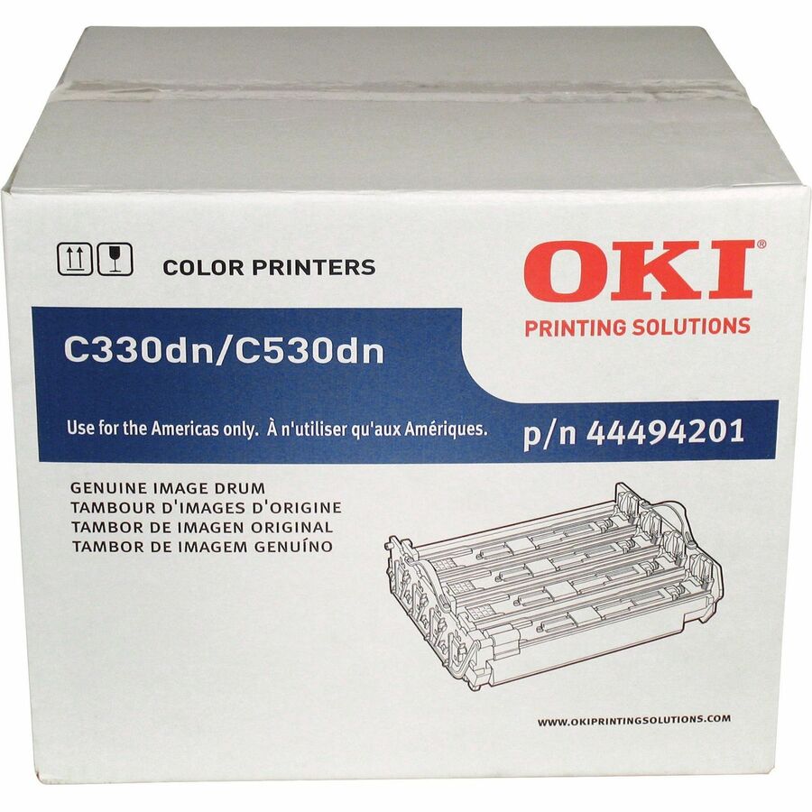 Oki 44494201 Image Drum - LED Print Technology - 20000 - Black, Color - 1 Each