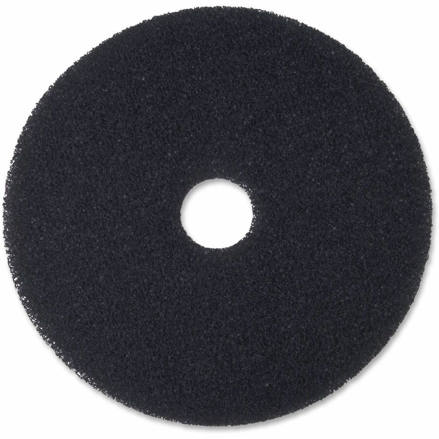 3M Black Stripper Pad 7200 - 19" Diameter - Fiber - Black - 1 Carton