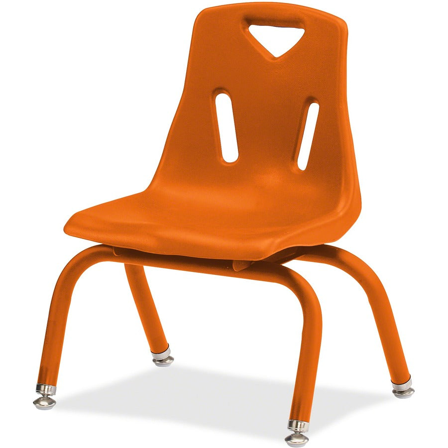 Jonti-Craft Berries Plastic Chair with Powder Coated Legs - Steel Frame Material - Four-legged Base - Orange - Polypropylene - 1 Each