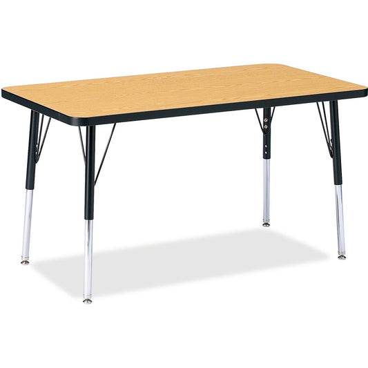 Jonti-Craft Berries Adult Height Color Top Rectangle Table - Black Oak Rectangle, Laminated Top - Four Leg Base - 4 Legs - Height Adjustable - 24" to 31" Adjustment - 36" Table Top Length x 24" Table Top Width x 1.13" Table Top Thickness - 31" Height...