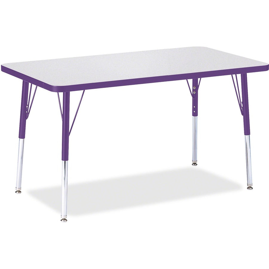 Jonti-Craft Berries Adult Height Color Edge Rectangle Table - Laminated Rectangle, Purple Top - Four Leg Base - 4 Legs - Height Adjustable - 24" to 31" Adjustment - 36" Table Top Length x 24" Table Top Width x 1.13" Table Top Thickness - 31" Height - A...