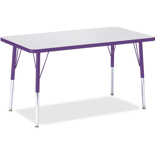 Jonti-Craft Berries Adult Height Color Edge Rectangle Table - Laminated Rectangle, Purple Top - Four Leg Base - 4 Legs - Height Adjustable - 24" to 31" Adjustment - 36" Table Top Length x 24" Table Top Width x 1.13" Table Top Thickness - 31" Height - A...