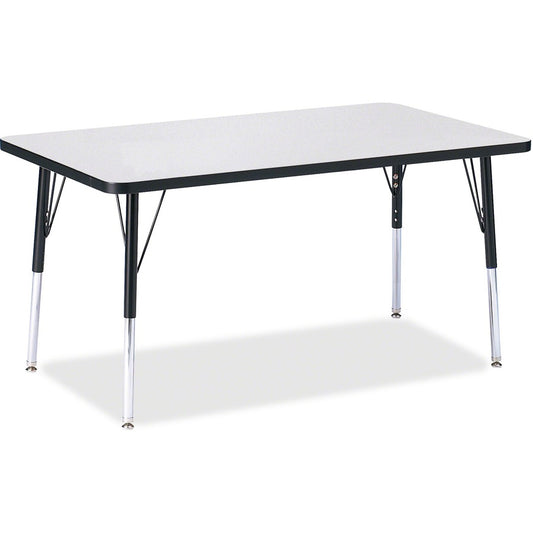 Jonti-Craft Berries Adult Height Color Edge Rectangle Table - Black Rectangle, Laminated Top - Four Leg Base - 4 Legs - Height Adjustable - 24" to 31" Adjustment - 48" Table Top Length x 30" Table Top Width x 1.13" Table Top Thickness - 31" Height - Ar...