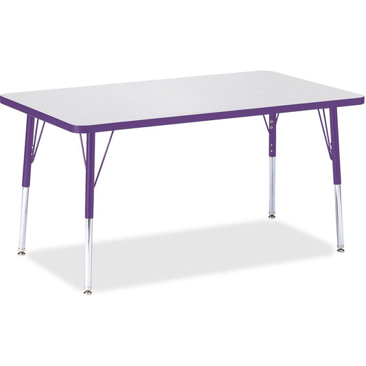Jonti-Craft Berries Adult Height Color Edge Rectangle Table - Laminated Rectangle, Purple Top - Four Leg Base - 4 Legs - Height Adjustable - 24" to 31" Adjustment - 48" Table Top Length x 30" Table Top Width x 1.13" Table Top Thickness - 31" Height - A...